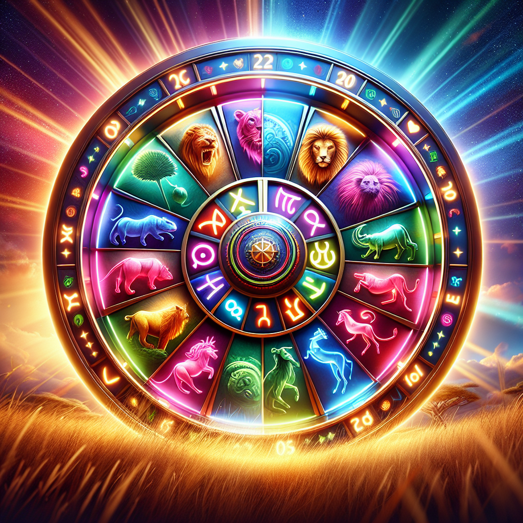 Rodillo principal de Buffalo King Megaways con símbolos vibrantes y fondo de sabana