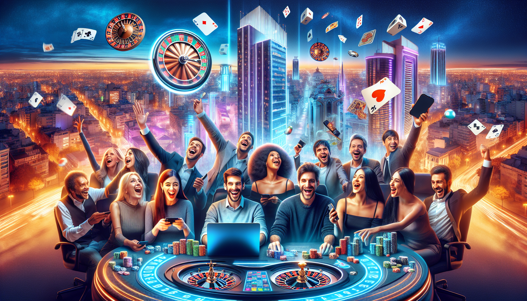 Jugadores argentinos disfrutando juegos en línea de BPlay PBA con ambiente moderno y colores vivos