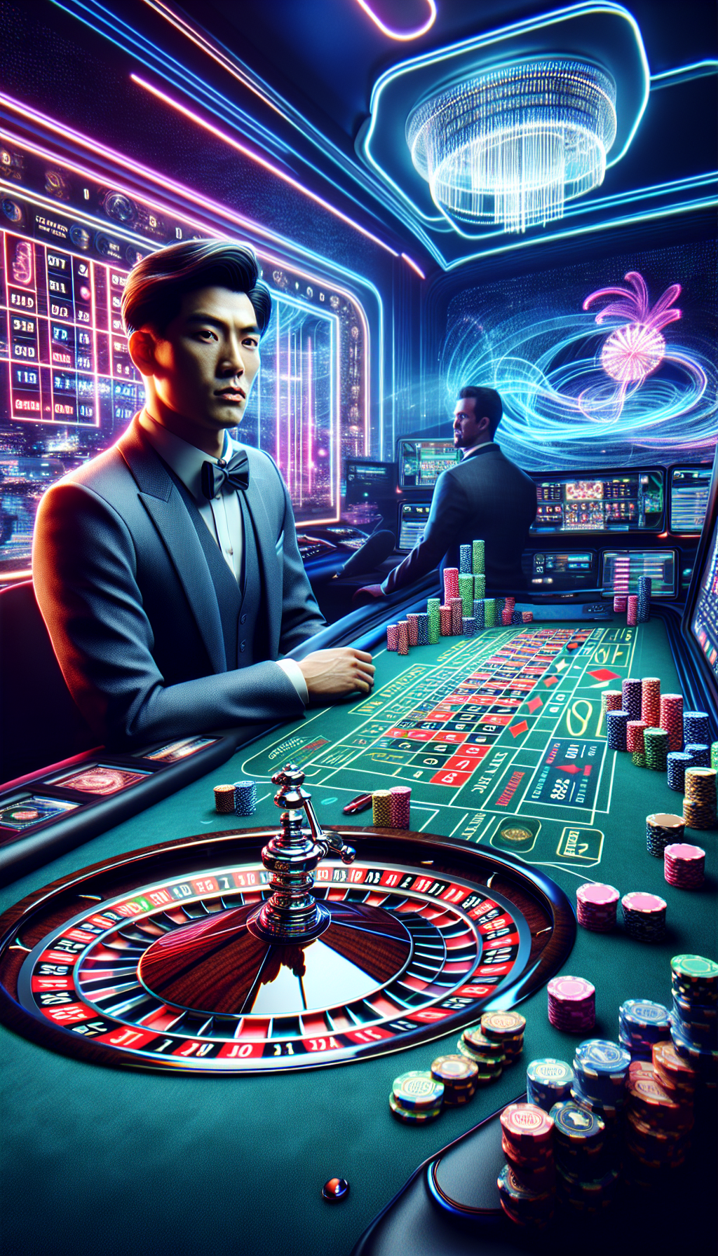 Mesa de ruleta en vivo con crupier transmitiendo para jugadores online.