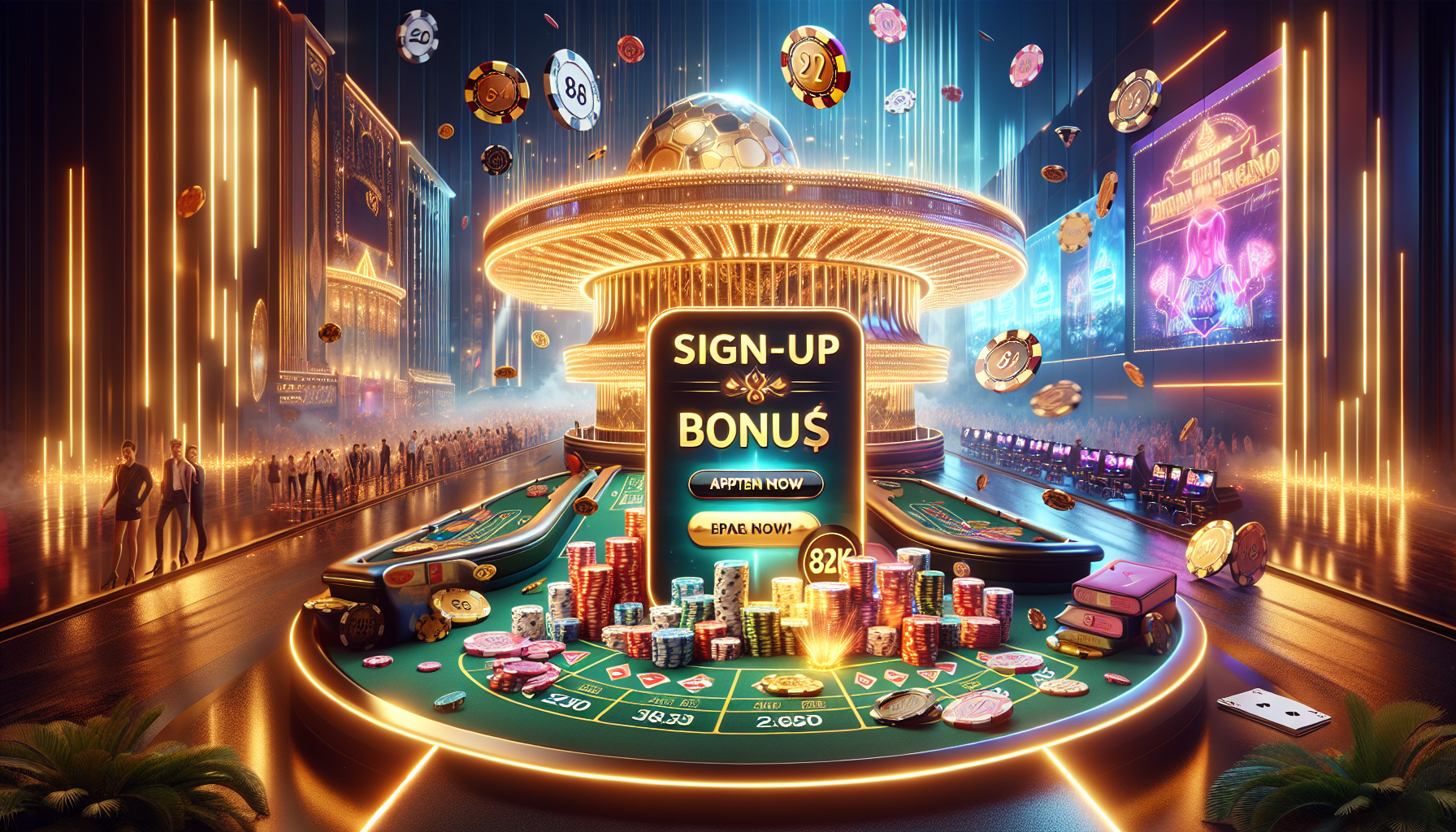 Banner promocional de casino online argentino mostrando bono de registro y ambiente festivo