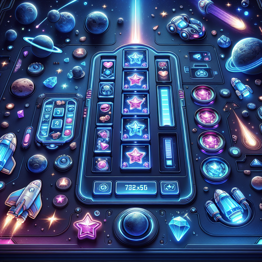 Interfaz de la tragamonedas Spaceman con temática espacial y efectos visuales brillantes